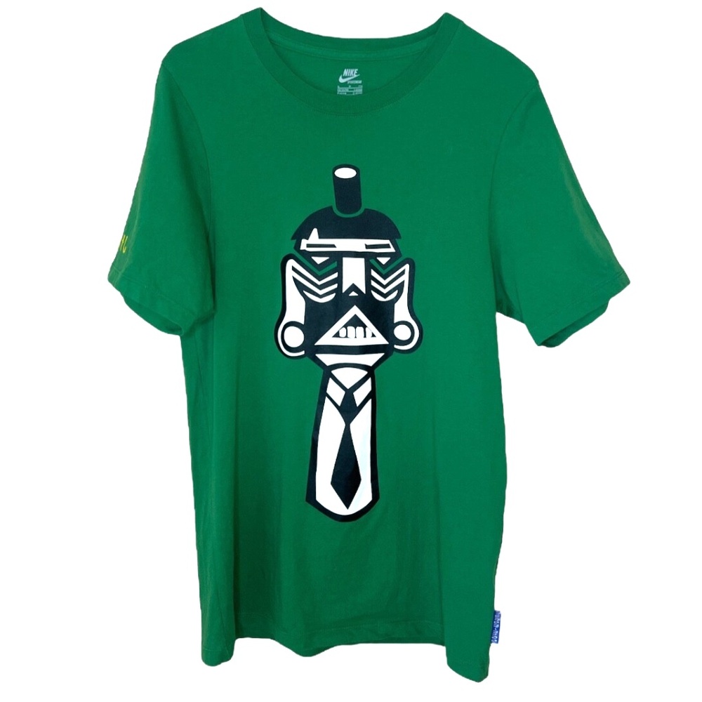2010 Nike Sportswear X Nunca Brazil Tribal Print Soccer T Shirt Green S
